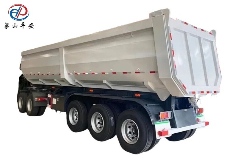 סמי טריילר משאית מזבלה עם שלושה סרנים